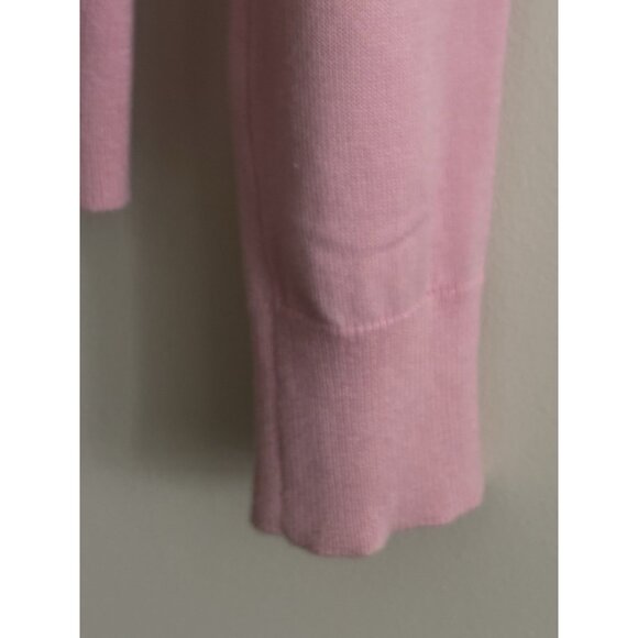 Chaps Pink Ruffle Cardigan Cotton Sweater Button Lightweight Medium Romantic - Picture 7 of 11